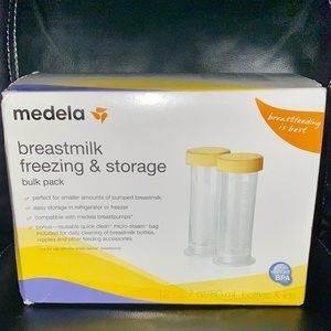 Medela Breastmilk Freezing And Storage Bulk Pack 12 Bottles‎ With Lids BPA Free
